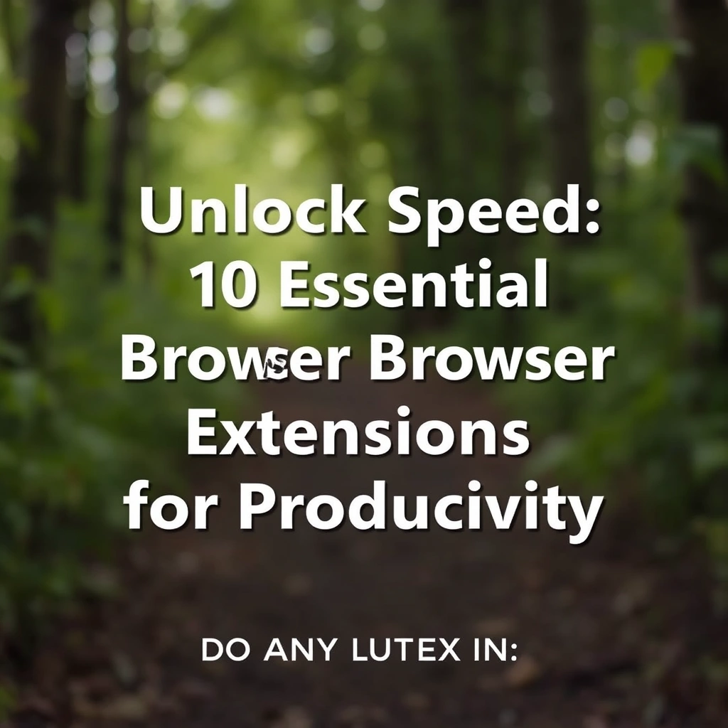 Unlock Speed: 10 Essential Browser Extensions for Productivity